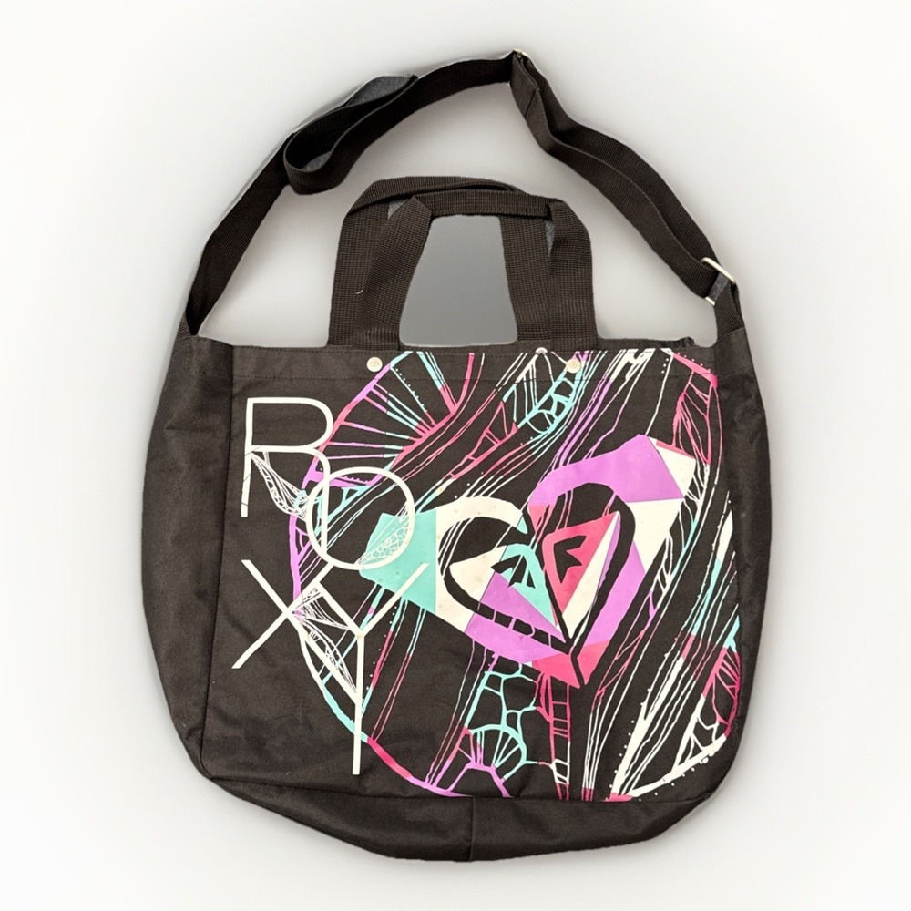 Roxy Canvas Tote Bag Purse Crossbody Y2k Vintage Mallcore Brat